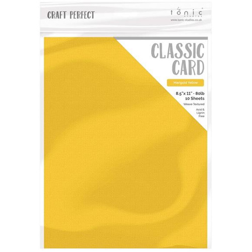 Craft Perfect - Weave Textured Classic Card 8.5"X11" 10/Pkg - Marigold Yellow - CARD 8 9628 (818569026283)