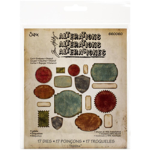 Tim Holtz - Sizzix Thinlits Dies 17/Pkg - Labels (660060)