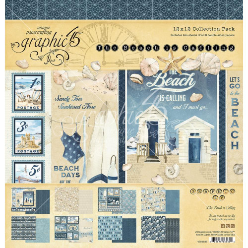 Graphic 45 - Collection Pack 12"X12" 16/Pkg - The Beach Is Calling - G4502823