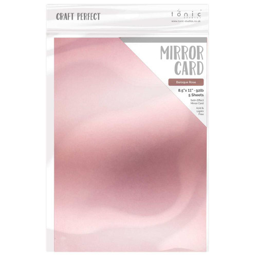 Craft Perfect Satin Mirror Cardstock 8.5"X11" 5/Pkg - Baroque Rose - MIRRORS 8850E