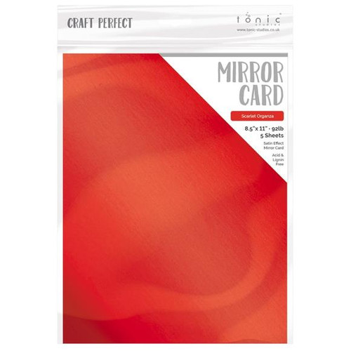 Craft Perfect Satin Mirror Cardstock 8.5"X11" 5/Pkg - Scarlet Organza - MIRRORS 9486E