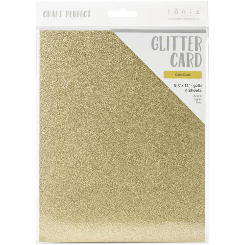Craft Perfect Glitter Cardstock 8.5"X11" - Gold Dust - GLTTRCRD 9960E