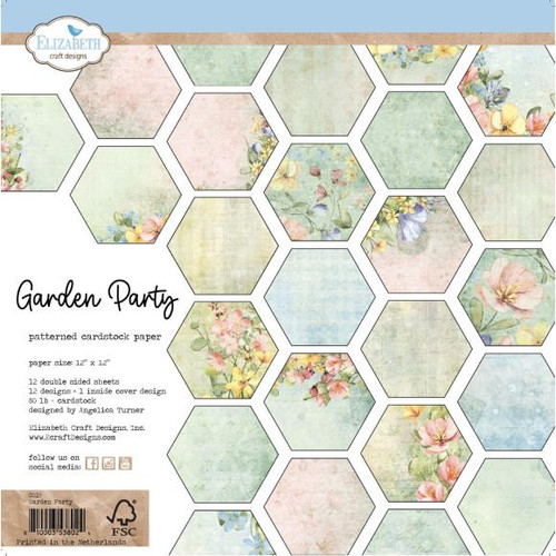 Elizabeth Craft - Double-Sided Cardstock Pack 12"x12" - Garden Party - ECC019