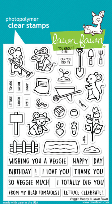 Lawn Fawn - Clear Stamps 4x6 - Veggie Happy - LF3340