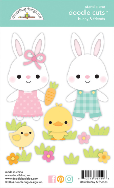 Doodlebug - Doodle Cuts Dies - Bunny Hop - Bunny & Friends - DB8450