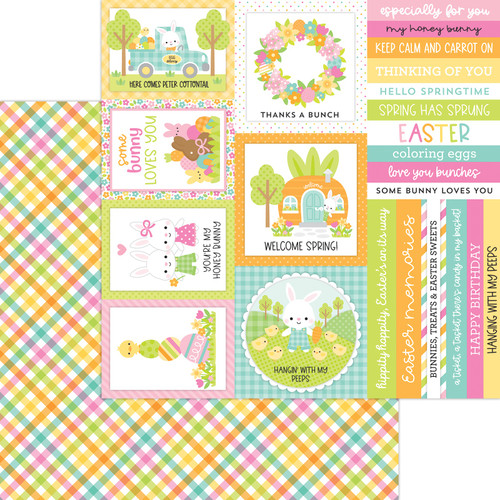 Doodlebug - Double-Sided Cardstock 12"X12" - Bunny Hop - Easter Basket - DBBH12 8463