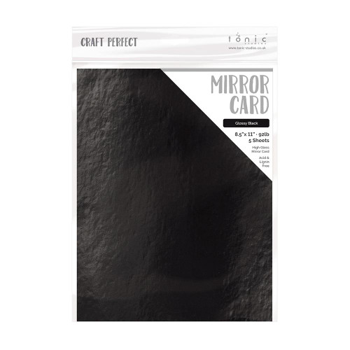Craft Perfect High Gloss Mirror Cardstock 8.5"X11" 5/Pkg - Black - MIRRORG 9459E