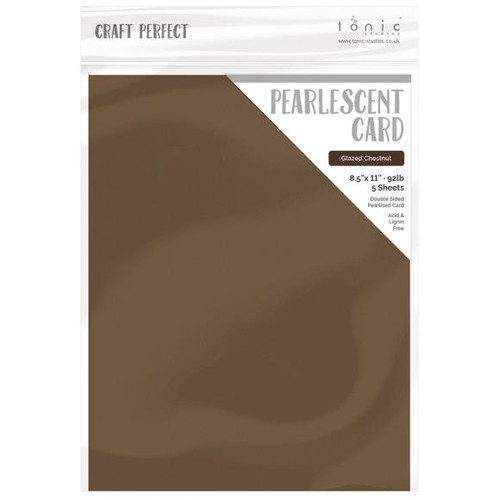 Craft Perfect Pearlescent Cardstock 8.5"X11" 5/Pkg - Glazed Chestnut - PEARL 9537