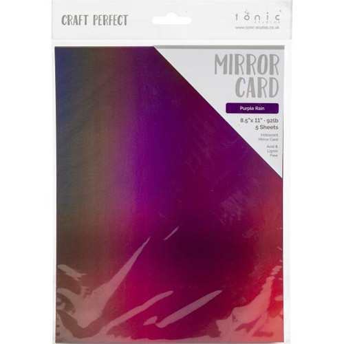 Craft Perfect Iridescent Mirror Cardstock 8.5"X11" 5/Pkg - Purple Rain - MIRRORI 9788E