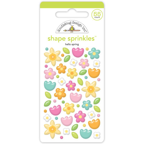 Doodlebug Sprinkles Adhesive Enamel Shapes - Hello Spring - Bunny Hop - DB8429