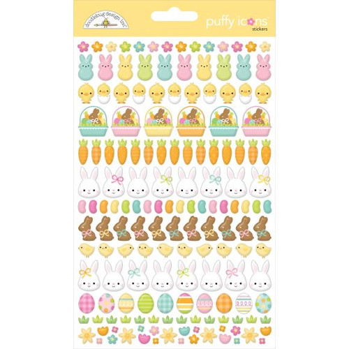 Doodlebug Puffy Stickers - Icons - Bunny Hop - DB8452