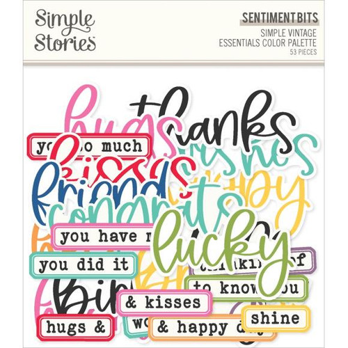 Simple Stories - Sentiment Bits Die-Cuts 53/Pkg - SV Essentials Color Palette - VCP22249