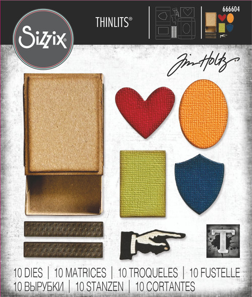 Sizzix Thinlits Dies By Tim Holtz 10/Pkg - Vault Matchbox 666604