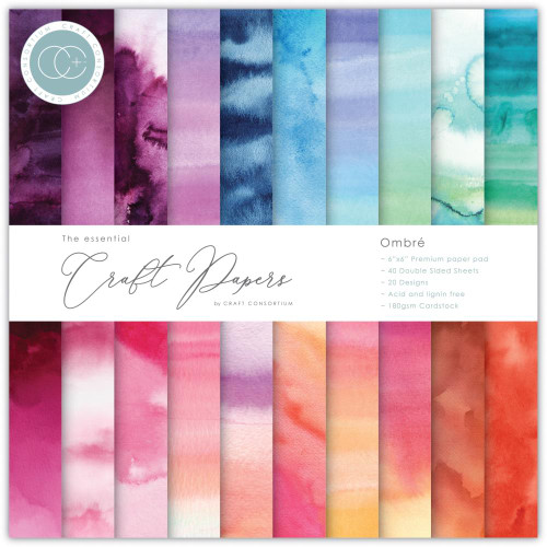 Craft Consortium - Double-Sided Paper Pad 6"X6" 30/Pkg - Ink Drops  - Ombre - (CCEPAD030B)