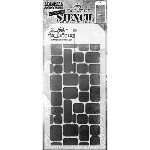 Stampers Anonymous - Tim Holtz Layered Stencil 4.125"X8.5" - Labels - THS 1G63H