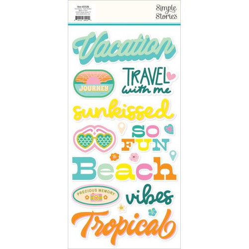 Simple Stories - Foam Stickers - 33/Pkg - Just Beachy - JBY22326