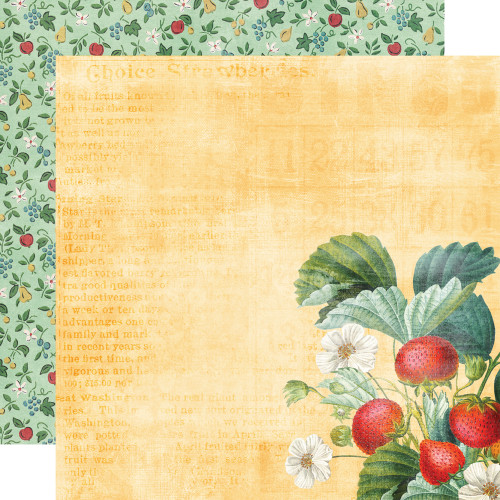 Simple Stories Double-Sided Cardstock 12"X12"- Simple Vintage Berry Fields - Garden Fresh - BER12 20109