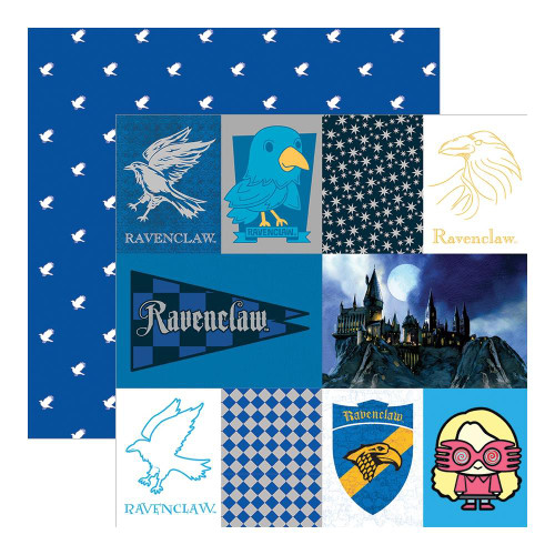 Paper House -  Foiled Double-Sided Paper 12"X12" - Harry Potter - Ravenclaw - PGLHP12 2050E