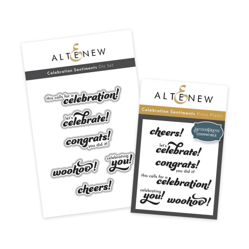 Altenew - Celebration Sentiments - Die & Press Plate Set (ALT10034 ALT10035)