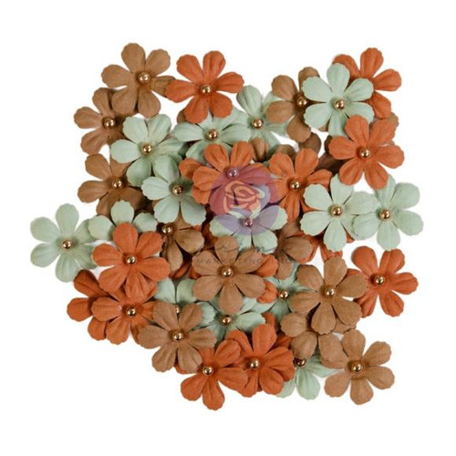 Prima Marketing - Paper Flowers 60/Pkg - Nature Academia - Beautiful Mineral - 671303