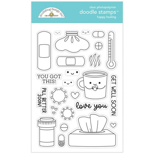 Doodlebug Clear Doodle Stamps - Happy Healing - 8028