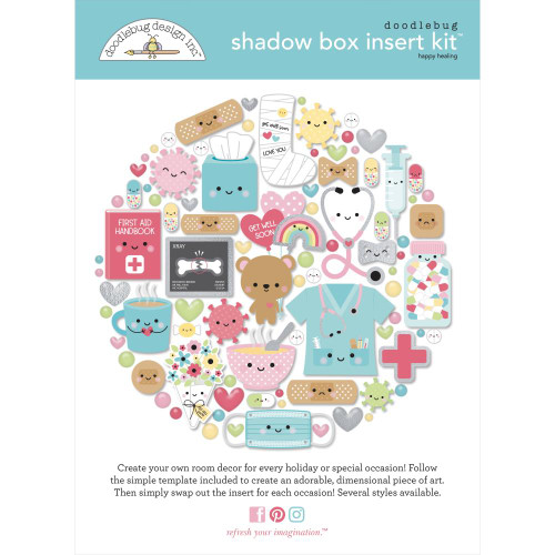 Doodlebug Design Shadow Box Insert Kit - Happy Healing - 8153