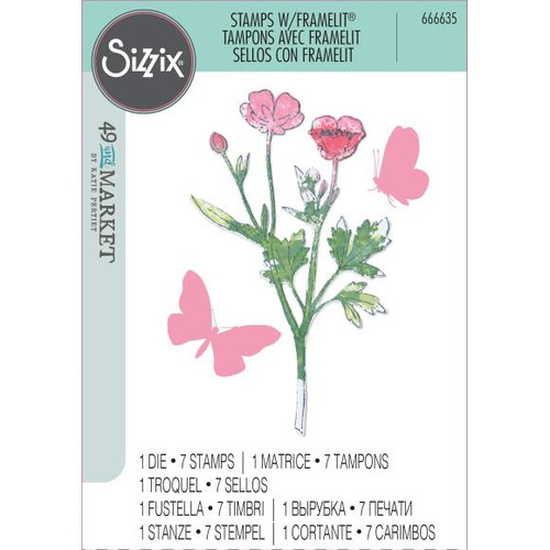 Sizzix Framelits Die & A5 Stamp Set By 49 & Market 8/Pkg - 666635