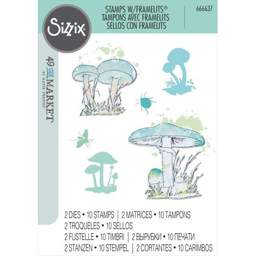 Sizzix Framelits Die & A5 Stamp Set By 49 & Market 12/Pkg - 666637