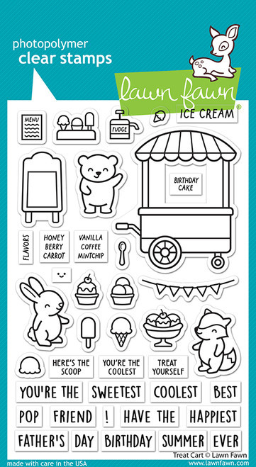 Lawn Fawn - Clear Stamp & Die & Stencil Bundle - Treat Cart - LF3408LF3412LF3542