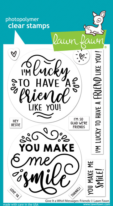 Lawn Fawn - Give it a Whirl Messages: Friends - LF3421