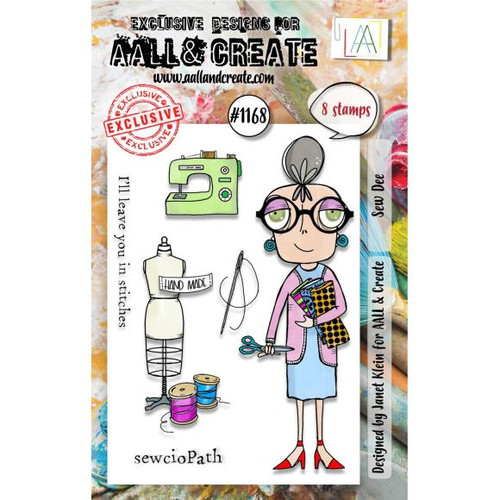 AALL & Create - A7 Photopolymer Clear Stamp Set - Sew Dee #1168