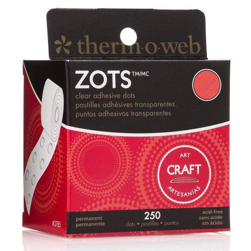 Thermoweb Zots Clear Adhesive Dots - Craft Large - 1/2"X1/16" Thick 250/Pkg