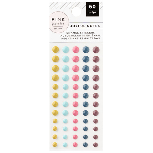 Pink Paislee Enamel Dots 60/Pkg - Joyful Notes  - 34030807