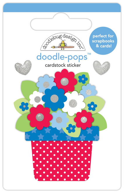 Doodlebug Doodle-Pops 3D Sticker 3D Sticker - Hometown USA - Festive Floral - 8510