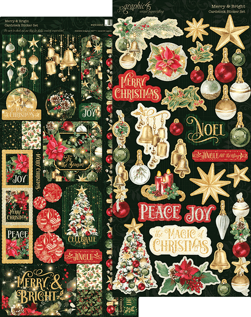 Graphic 45 - Sticker Set - Merry & Bright