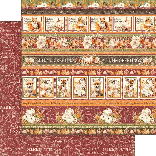 Graphic 45 - Double-Sided Cardstock 12"X12" - Autumn Greetings - Thanks & Giving