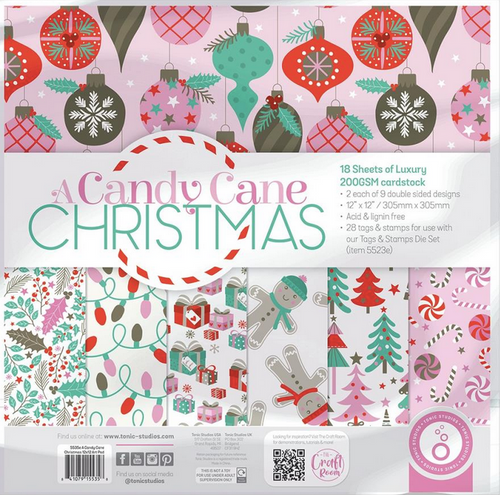 Tonic Studios - Art Pad 12"X12"  18/Pkg - A Candy Cane Christmas - 5A00228F