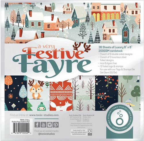 Tonic Studios - Art Pad 8"X8"  36/Pkg - A Very Festive Fayre  - 5A00228W