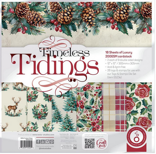 Tonic Studios - Art Pad 12"X12"  18/Pkg - Timeless Tidings - 5A002285