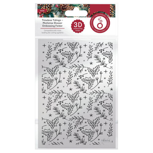 Tonic Studios - 3D Embossing Folder - Timeless Tidings - Mistletoe - 5532E