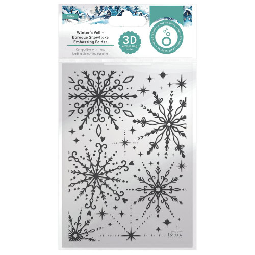 Tonic Studios - 3D Embossing Folder - Winter's Veil - Baroque Snowflakes - 5566E