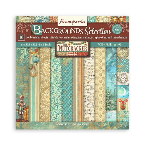 Stamperia - Backgrounds Double-Sided Paper Pad 8"X8" 10/Pkg - The Nutcracker - SBBS113