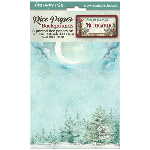 Stamperia - Assorted Rice Paper Backgrounds A6 8/Sheets - The Nutcracker - DFSAK6027