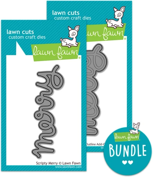 Lawn Fawn - Lawn Cuts Dies - Scripty Merry Bundle - LF1267/LF3521