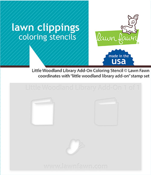 Lawn Fawn - Coloring Stencils - Little Woodland Library Add-On  - LF3561