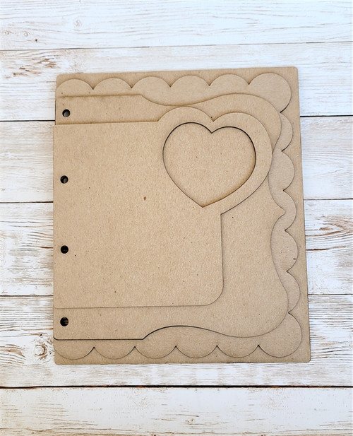 Clear Scraps - Chipboard Layered Heart - CBAHEARTCUT