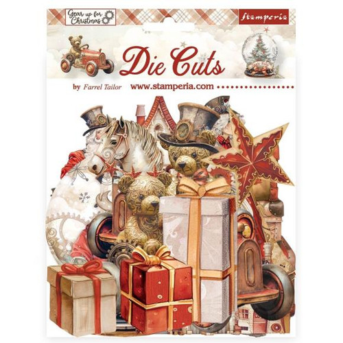 Stamperia - Die-Cut Chippies - Gear Up For Christmas - DFLDC102