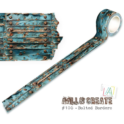 AALL And Create - Washi Tape - Bolted Borders - Blue