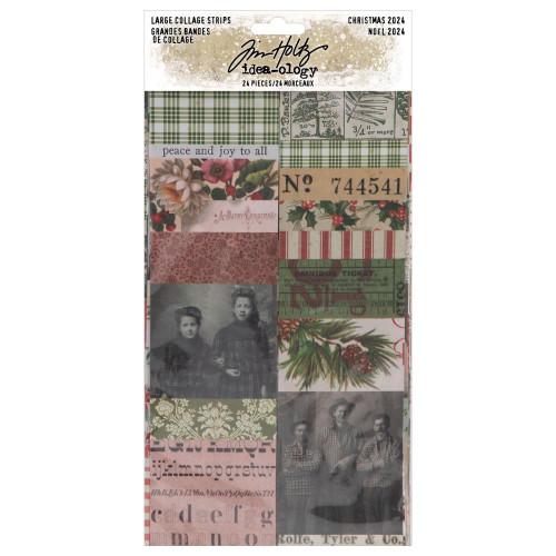 Tim Holtz Idea-Ology Christmas - Large Collage Strips 24/Pkg - TH94410