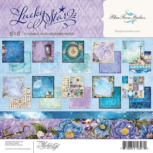 Blue Fern Studios - 20 Dbl Sided Papers 8x8 - Lucky Star